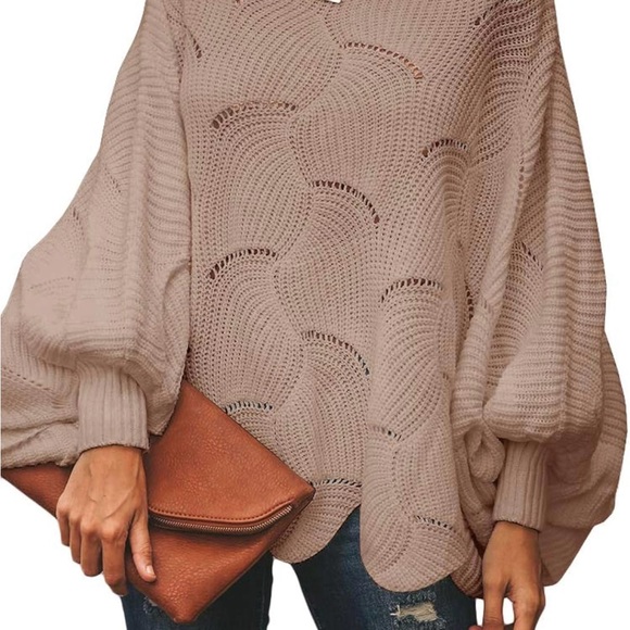 Off Shoulder Batwing Sleeve Sweater - Picture 3 of 4